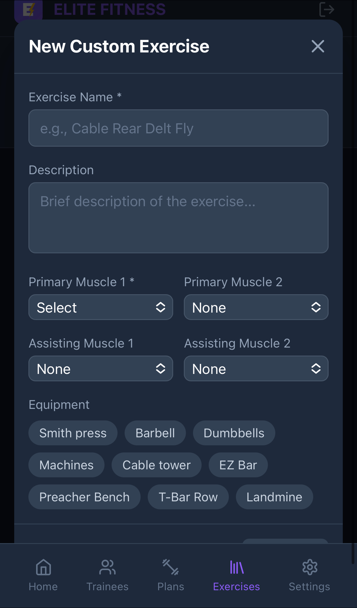 Custom Exercises